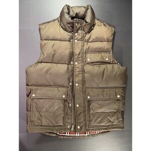 Gap Puffer Vest Men's Size S - Brown / Plaid Interior